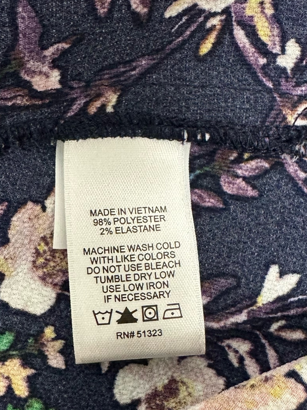 CeCe | Floral Tie Sleeve Blouse Navy Multi | Women's Large Romantic Cottagecore - Picture 5 of 6